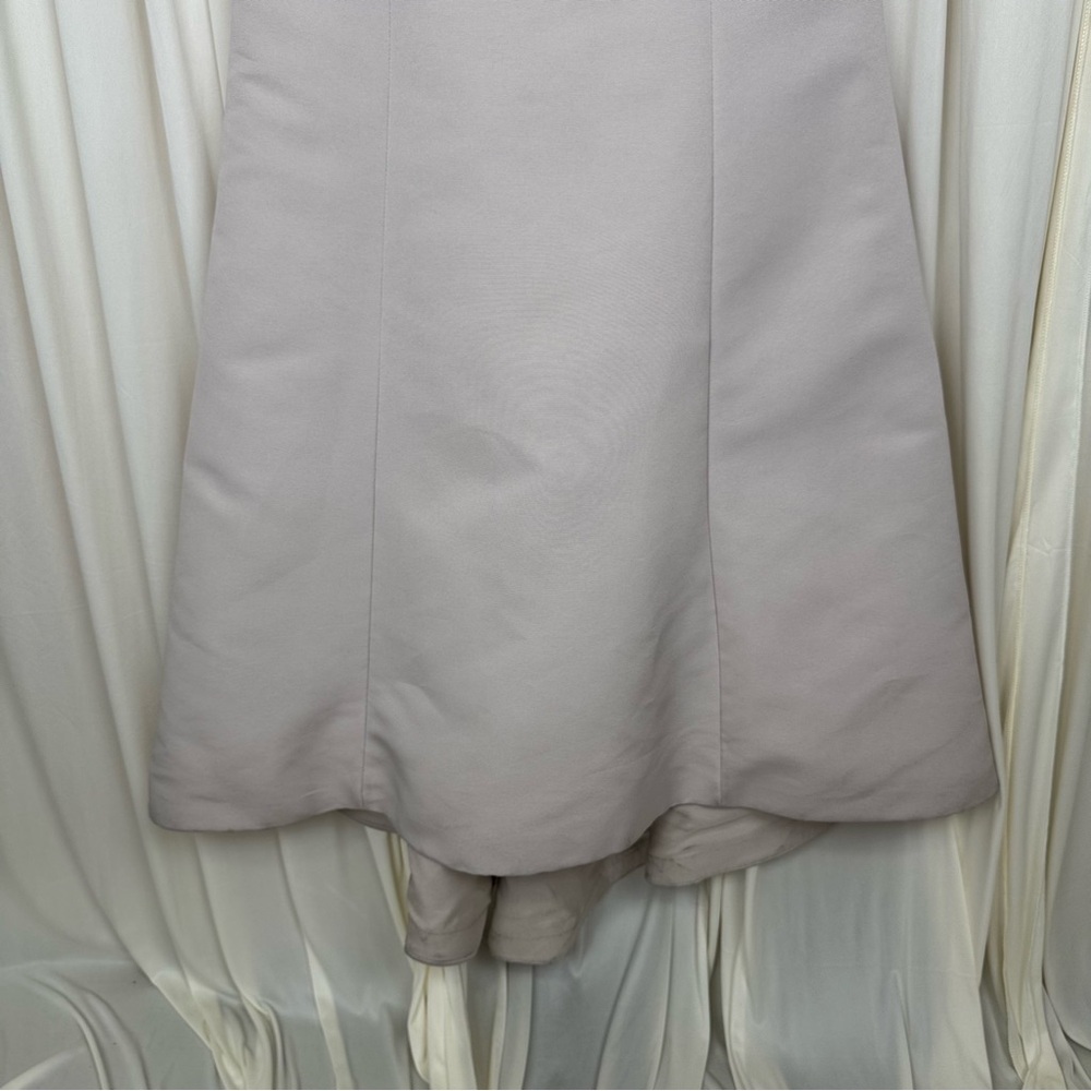 Amsale Sierra GB199 Champagne One-Shoulder Cream Gown Bridesmaid Dress Sz 12 NEW - Picture 10 of 16